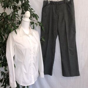 ST JOHNS BAY sz PL classic white button down top & WORTHINGTON sz 10 dress pants